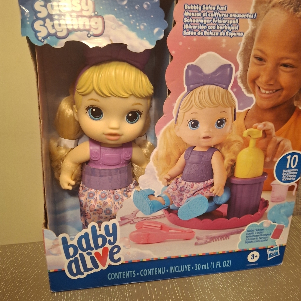 Baby Alive Sassy Styling Doll with Purple Outfit
